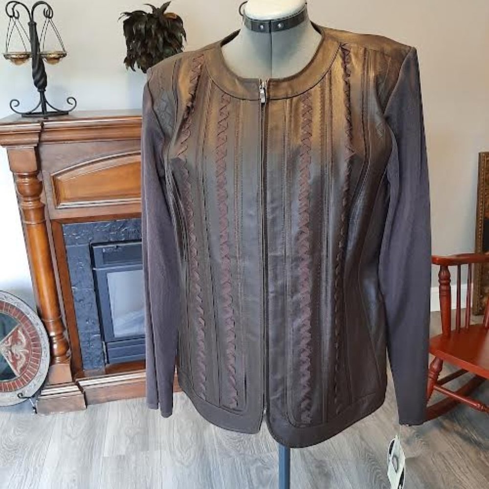 Nygard New With Tags Chocolate Leather Jacket Ladies size XL